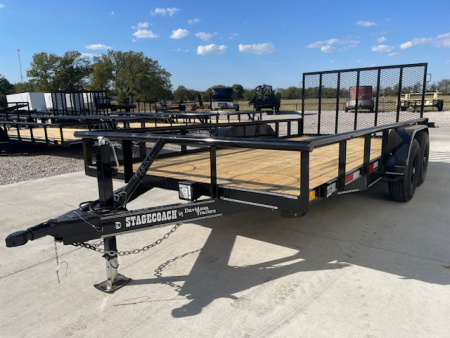 New 2026 DAVIDSON 83X16 PIPE TOP UTILITY ,TANDEM 5200lb AXLES, 1 BRAKE AXLE, GVWR 9900lbs W/4' GATE