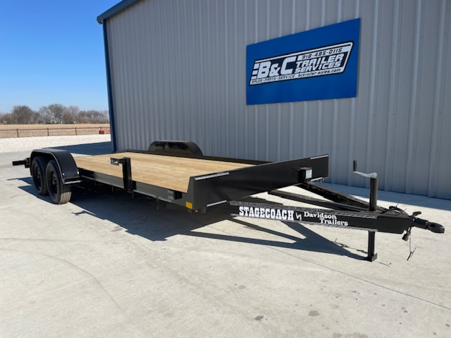 New 2026 DAVIDSON 83X20 CAR HAULER W/ PO RAMPS, WOOD FLOOR, 2' WOOD DOVE, TANDEM (2)3500#AXLES