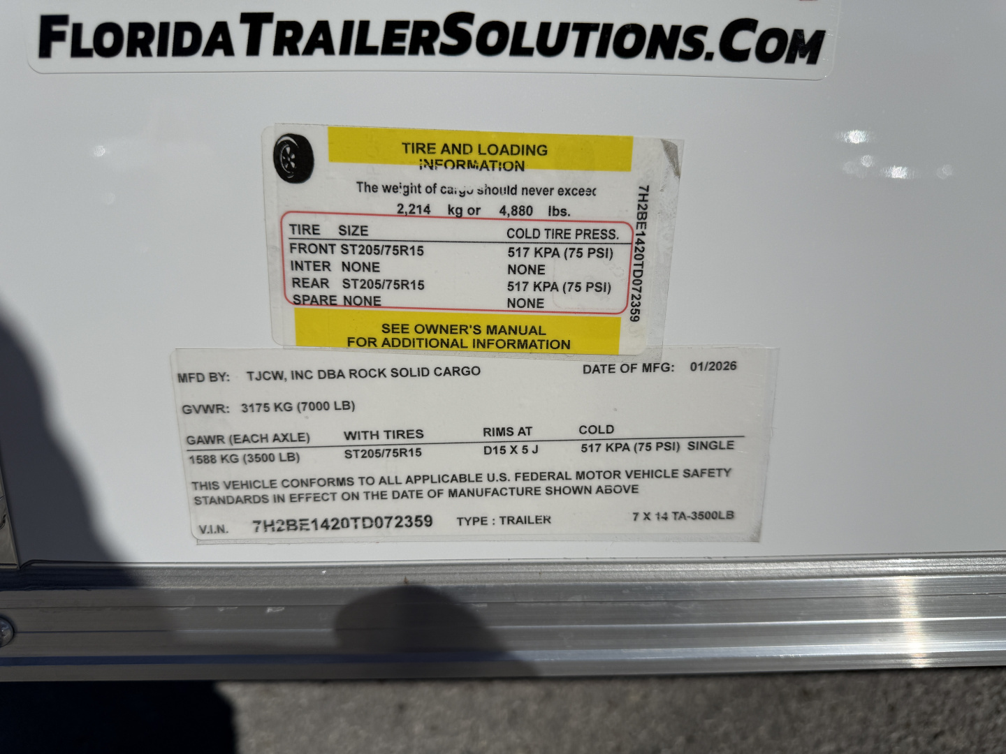 New 2026 Rock Solid Cargo 7x14 Double Door Enclosed Cargo / Enclosed Trailer