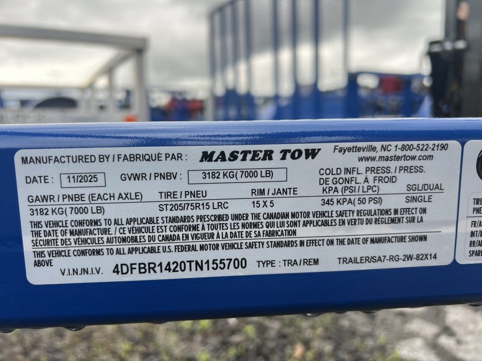 New 2026 Master Tow 6.10X14 7K Tube Top Utility Trailer