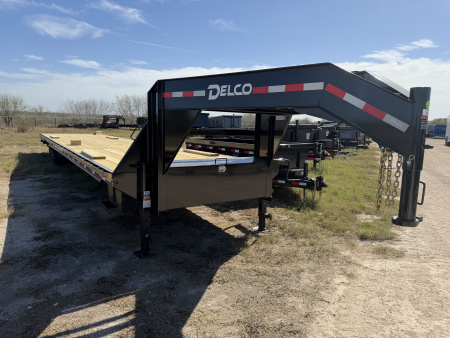 New 2026 Delco Trailers 102x40ft Gooseneck Flatbed Trailer 14k Non Cdl