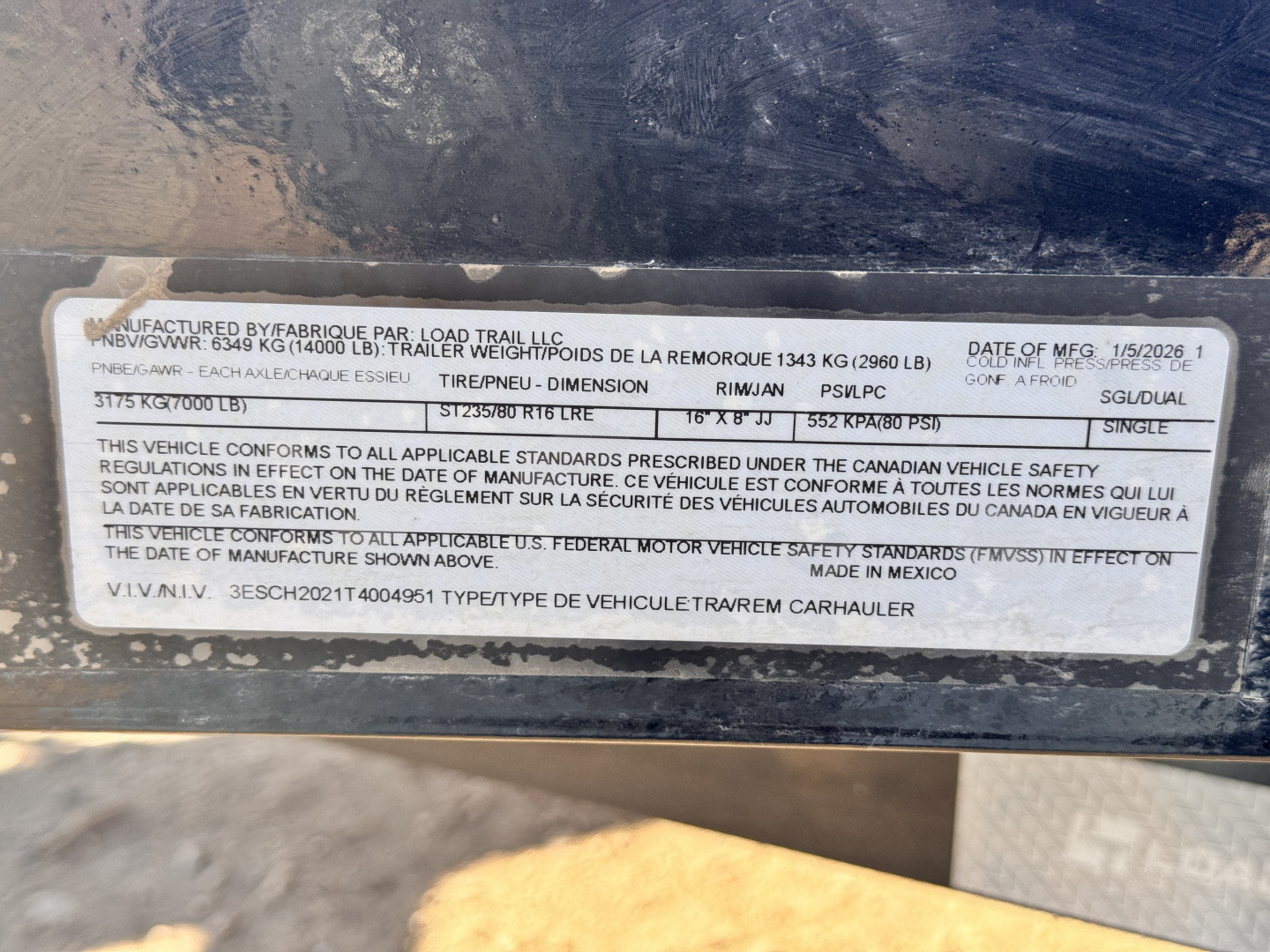 New 2026 Load Trail 7-HD20 Equipment Hauler 14K GVWR