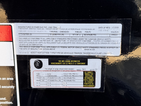 New 2026 Load Trail 7-14 Dump 7K Axles