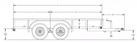 New 2026 Big Tex 60PI 77" x 12 Tandem Axle Square Top Utility Trailer