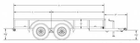 New 2026 Big Tex 60PI 77" x 14 Tandem Axle Square Top Utility Trailer
