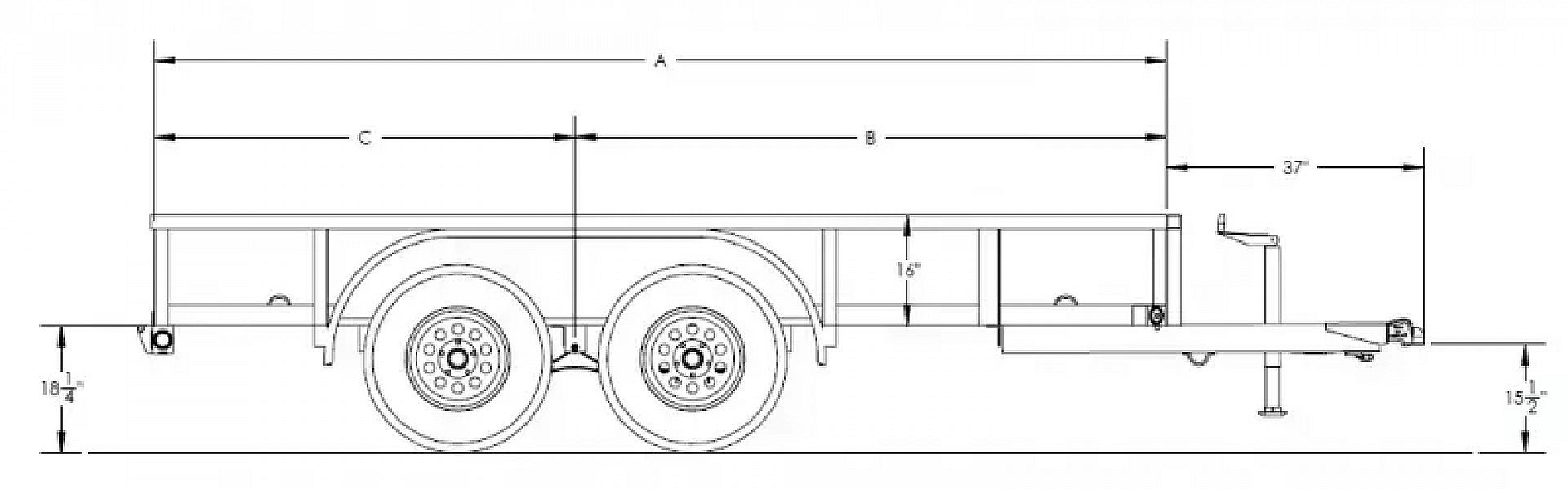 New 2026 Big Tex 60PI 77" x 16 Tandem Axle Square Top Utility Trailer