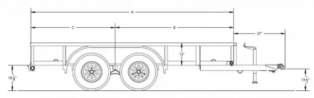 New 2026 Big Tex 60PI 77" x 16 Tandem Axle Square Top Utility Trailer