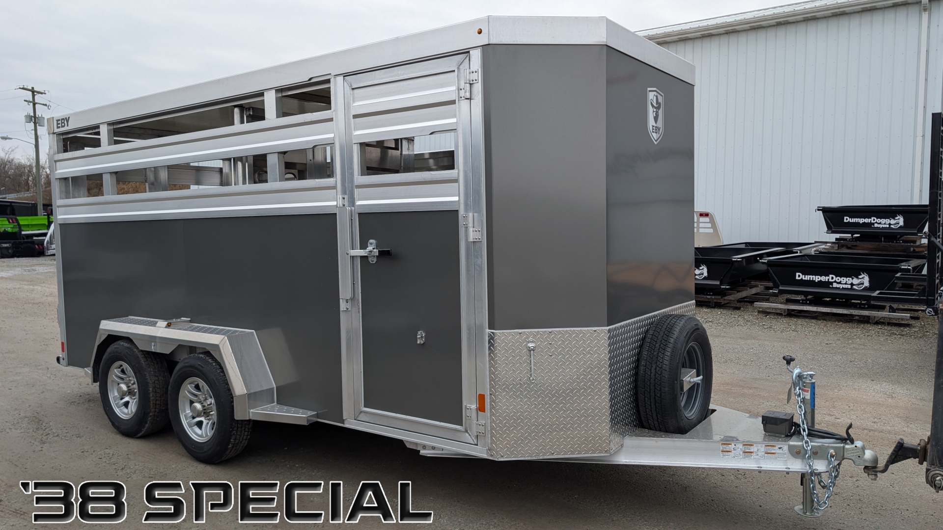 New 2027 EBY 16' Bumper Pull '38 SPECIAL Aluminum Stock Trailer (6'6" H)