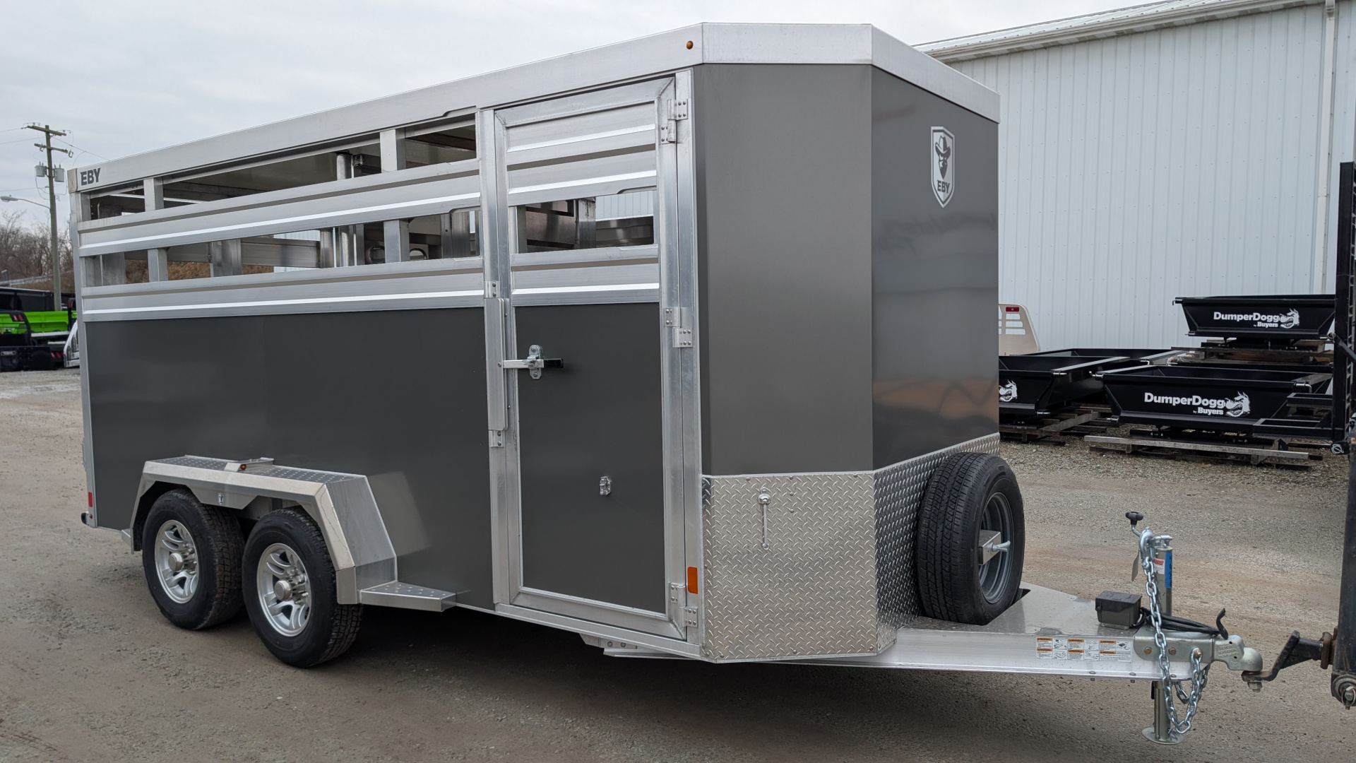 New 2027 EBY 16' Bumper Pull '38 SPECIAL Aluminum Stock Trailer (6'6" H)