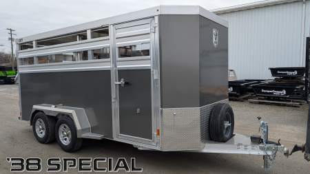 New 2027 EBY 16' Bumper Pull '38 SPECIAL Aluminum Stock Trailer (6'6  H)