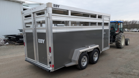 New 2027 EBY 16' Bumper Pull '38 SPECIAL Aluminum Stock Trailer (6'6" H)