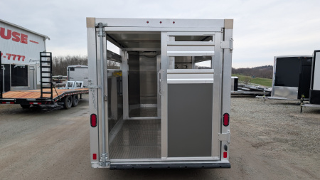New 2027 EBY 16' Bumper Pull '38 SPECIAL Aluminum Stock Trailer (6'6" H)