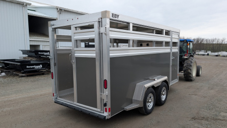 New 2027 EBY 16' Bumper Pull '38 SPECIAL Aluminum Stock Trailer (6'6" H)