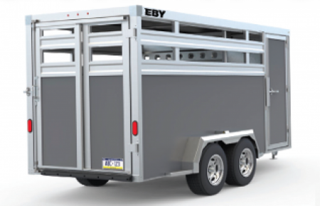 New 2026 EBY 16' Bumper Pull '38 SPECIAL Aluminum Stock Trailer (7' H)