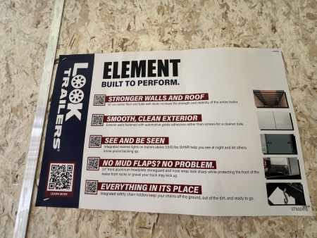 New 2025 Look Trailers 7X16 10K Element SE BARN DOOR Cargo / Enclosed Trailer