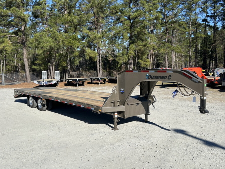 New 2026 Diamond C Trailers FMAX212 Gooseneck Flatbed Trailer , 25ft Deck + 5ft Dovetail , 12K Axles , 17.5 Tires