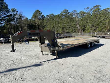 New 2026 Diamond C Trailers FMAX212 Gooseneck Flatbed Trailer , 25ft Deck + 5ft Dovetail , 12K Axles , 17.5 Tires