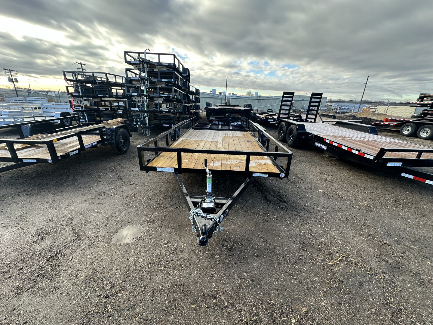 New 2025 Sure-Trac 7X16 7K Tub Top ATV Utility Trailer