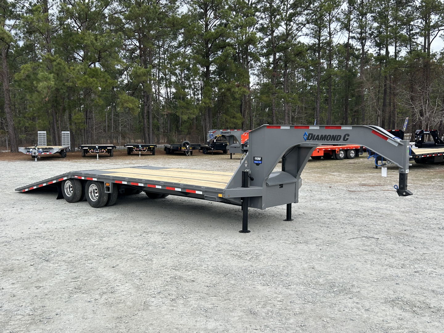New 2026 Diamond C Trailers FMAX210 Flatbed Trailer (18ft Deck+12ft Dove=30ft ) Hydraulic Jacks & Dovetail