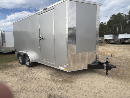 New 2026 Diamond Cargo 7X16 Tandem Axle Cargo / Enclosed Trailer w/ Side Door & Rear Ramp