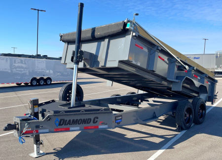 New Diamond C 16' LPT 208 Cement Gray Dump Trailer: 18K (GVWR) Spare, 24  Sides