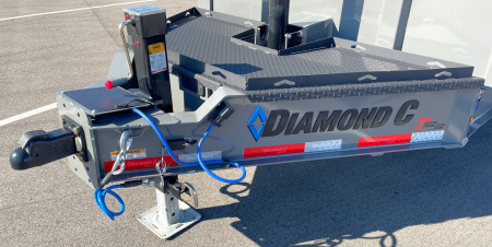 New Diamond C 16' LPT 208 Cement Gray Dump Trailer: 18K (GVWR) Spare, 24" Sides