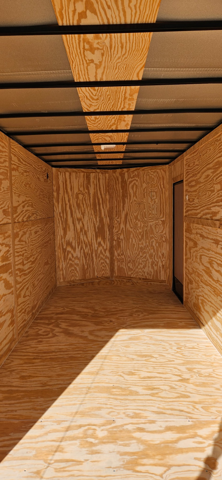 New 2026 Family Trailer 7x16 Tandem Axles Cargo / Enclosed Trailer- Screwless Exterior- Blackout Pkg.- Rear Spoiler w/Lights