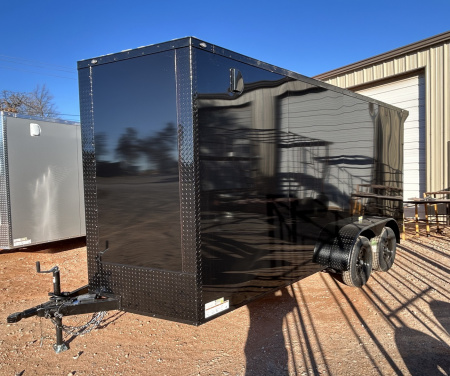 New 2026 Family Trailer 7x16 Tandem Axles Cargo / Enclosed Trailer- Screwless Exterior- Blackout Pkg.- Rear Spoiler w/Lights