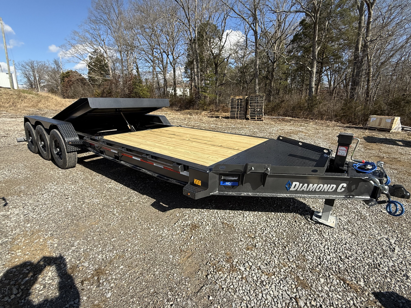 New 2026 Diamond C HDT 307 24’ Tilt Trailer, 24K GVWR, 2 SPD JACK, FORK HOLDERS