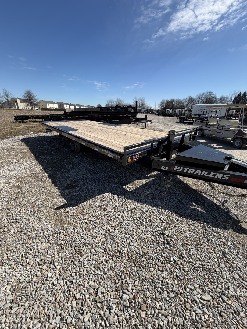 New 2026 PJ Trailers T8222 Tilt Trailer DECKOVER 102X22 TA (GVW:14000) BLACK