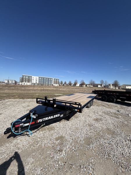 New 2026 PJ Trailers T8222 Tilt Trailer DECKOVER 102X22 TA (GVW:14000) BLACK