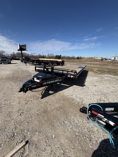 New 2026 PJ Trailers T8222 Tilt Trailer DECKOVER 102X22 TA (GVW:14000) BLACK