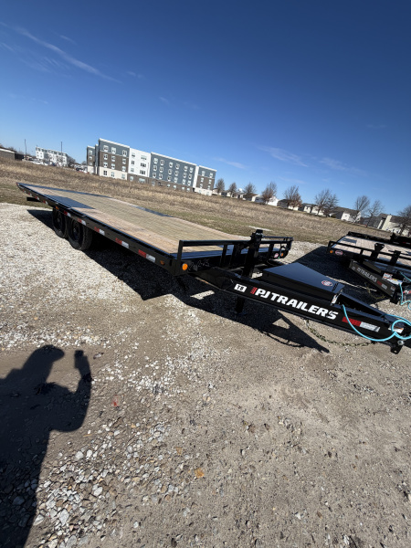 New 2026 PJ Trailers T8222 Tilt Trailer DECKOVER 102X22 TA (GVW:14000) BLACK