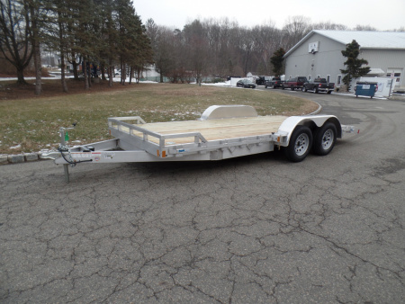 New 2026 ALCOM 7X18 Car Trailer, Aluminum Frame, Wood Deck Car Hauler