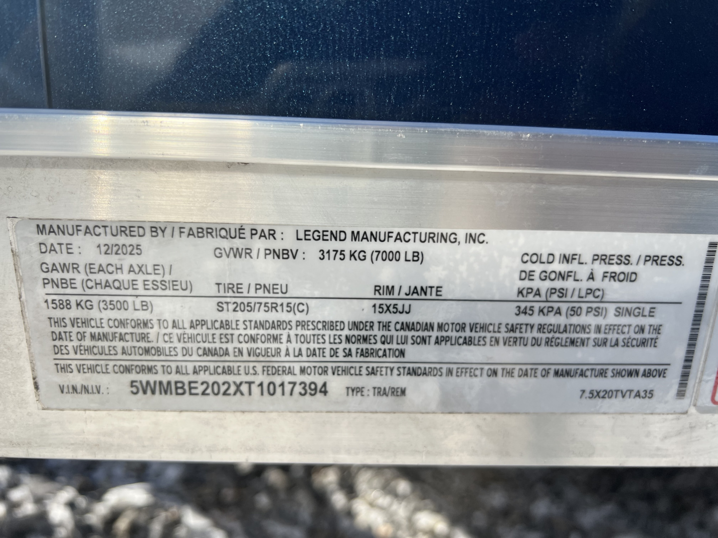 New 2026 Legend Trailers 7.5x20 Thunder Series Cargo / Enclosed Trailer