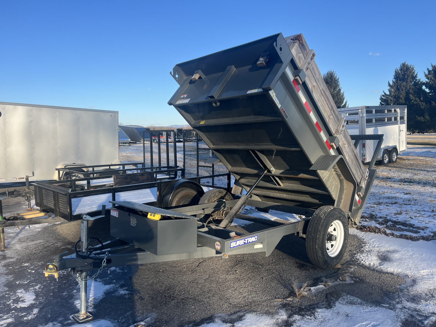 Used 2020 Sure-Trac 5x8 5K Landscape Dump Trailer