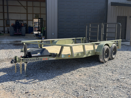 New 2026 RawMaxx UTX 83X16' Utility Trailer 9990 GVWR SPLIT FOLD GATE, TOOLBOX, DEMCO COUPLER