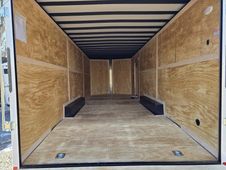 New 8.5 X 24 Homesteader Intrepid HD V-Nose Enclosed Cargo Trailer, 10k GVWR ****White w/.080 PolyCor Side Panels, Spread Axles, Rear Spoiler w/Lights