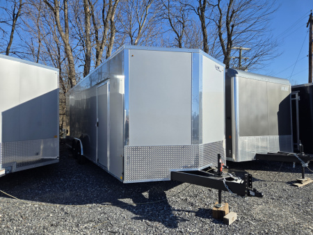 New 8.5 x 24 Look ST DLX V-Nose Enclosed Cargo Trailer, 10k GVWR ***Silver Composite Panels, 16" OC Walls, 12" Ext. Tongue, Black Alum Wheels, Rear Flare w/Lights