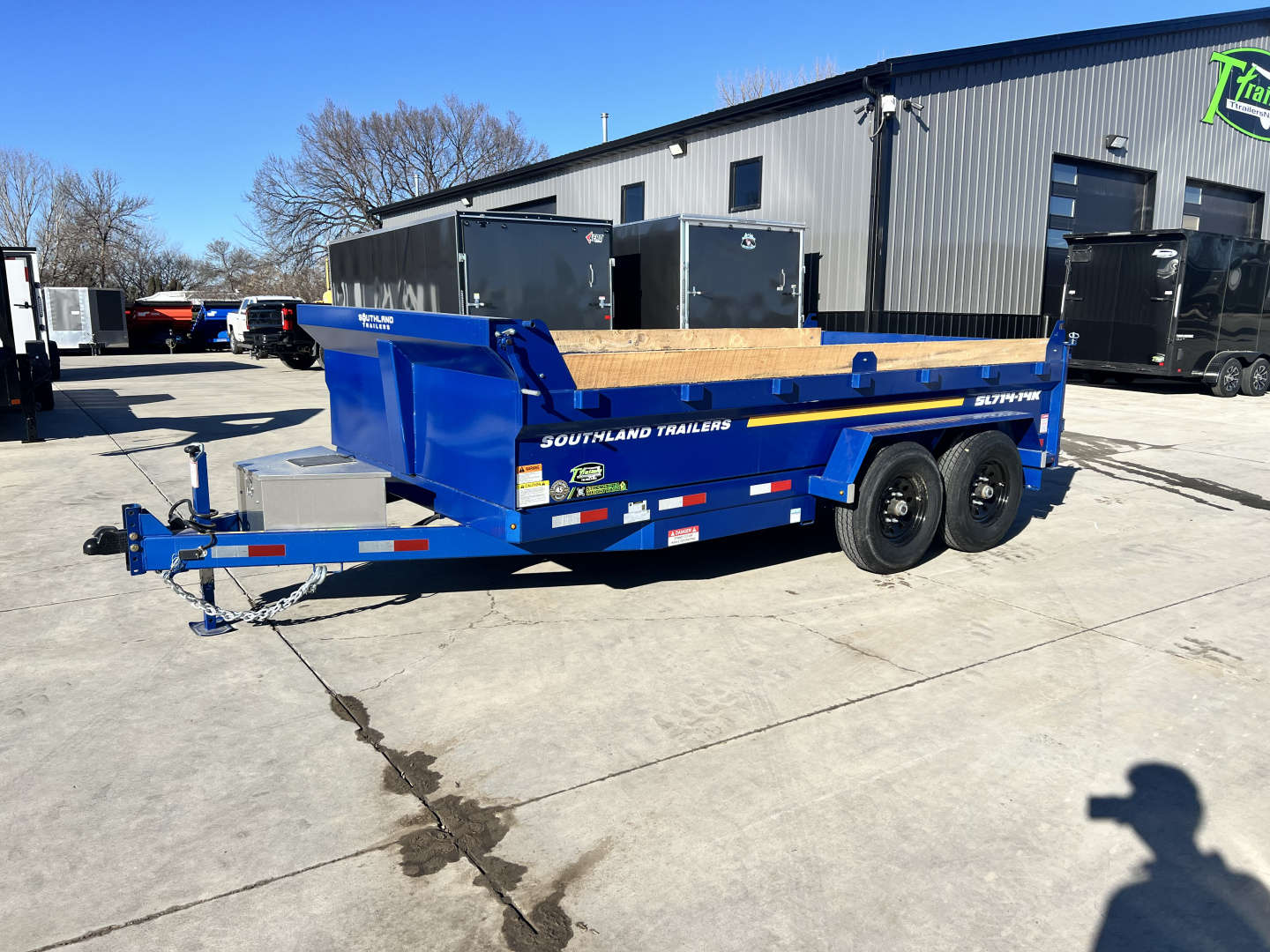 New LOWEST PRICES NEW 2026 Southland 14ft Low Profile Dump Trailer 2-7000 lb axles =14K with Ramps