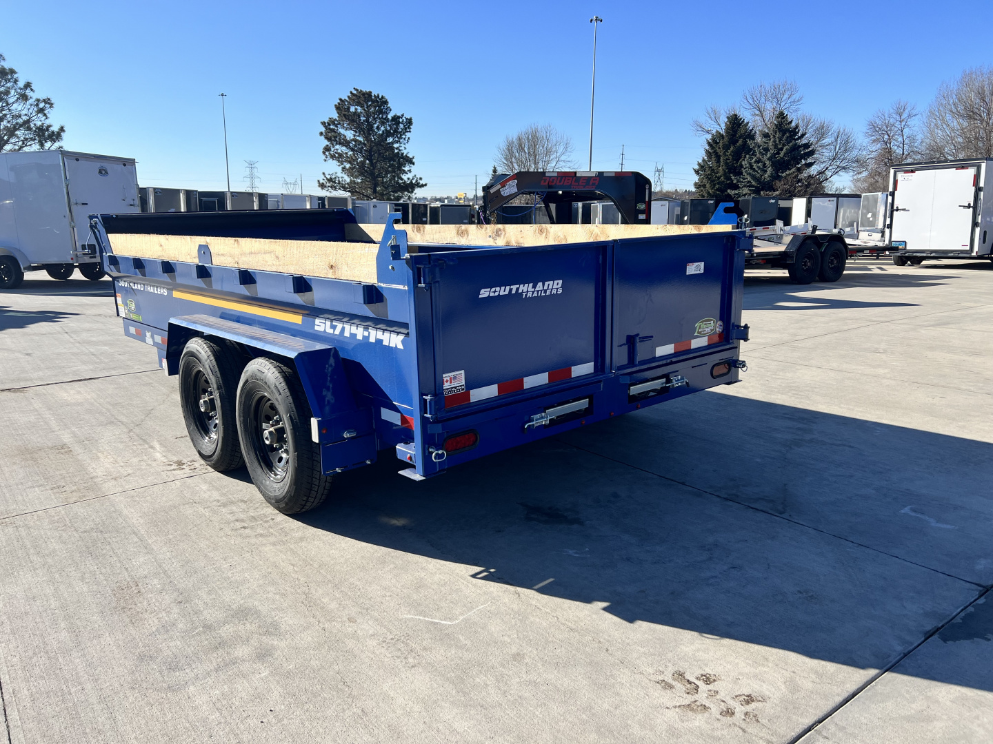 New LOWEST PRICES NEW 2026 Southland 14ft Low Profile Dump Trailer 2-7000 lb axles =14K with Ramps