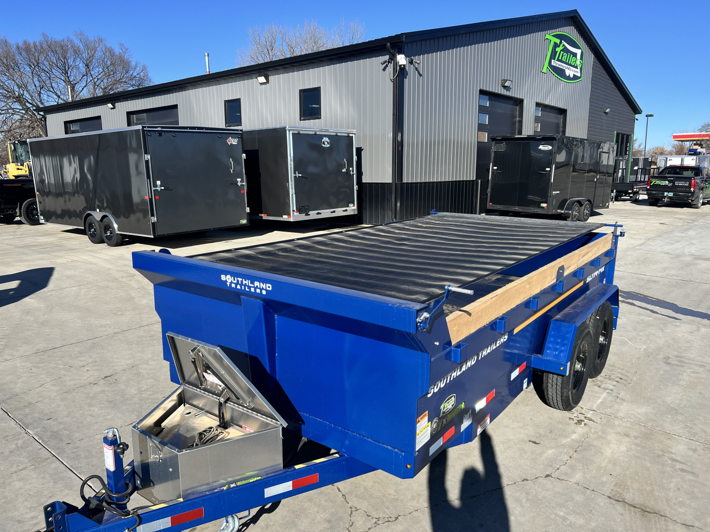 New LOWEST PRICES NEW 2026 Southland 14ft Low Profile Dump Trailer 2-7000 lb axles =14K with Ramps
