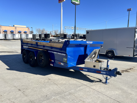 New LOWEST PRICES NEW 2026 Southland 14ft Low Profile Dump Trailer 2-7000 lb axles =14K with Ramps
