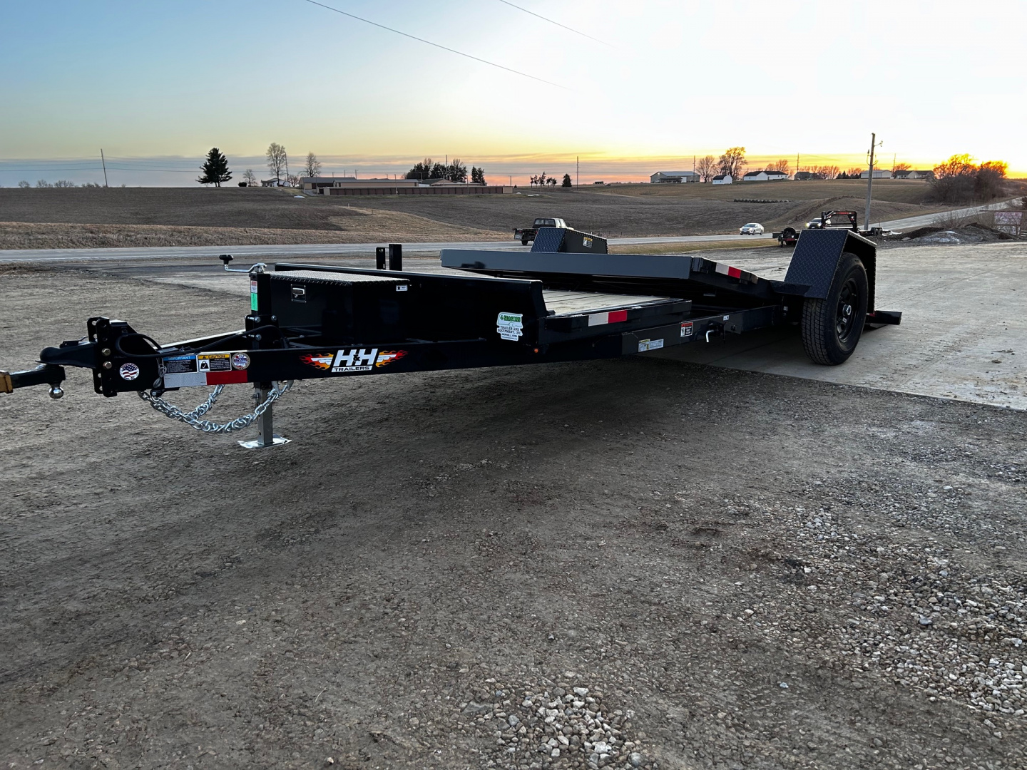 New 2026 H&H Trailers 78X12+4 HD SPLIT DECK GRAVITY TILT 7.8K GVWR Equipment Trailer