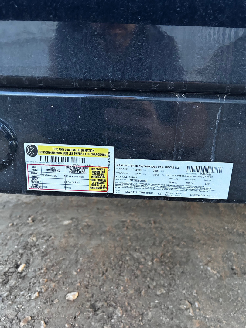 New 2026 H&H Trailers 78X12+4 HD SPLIT DECK GRAVITY TILT 7.8K GVWR Equipment Trailer