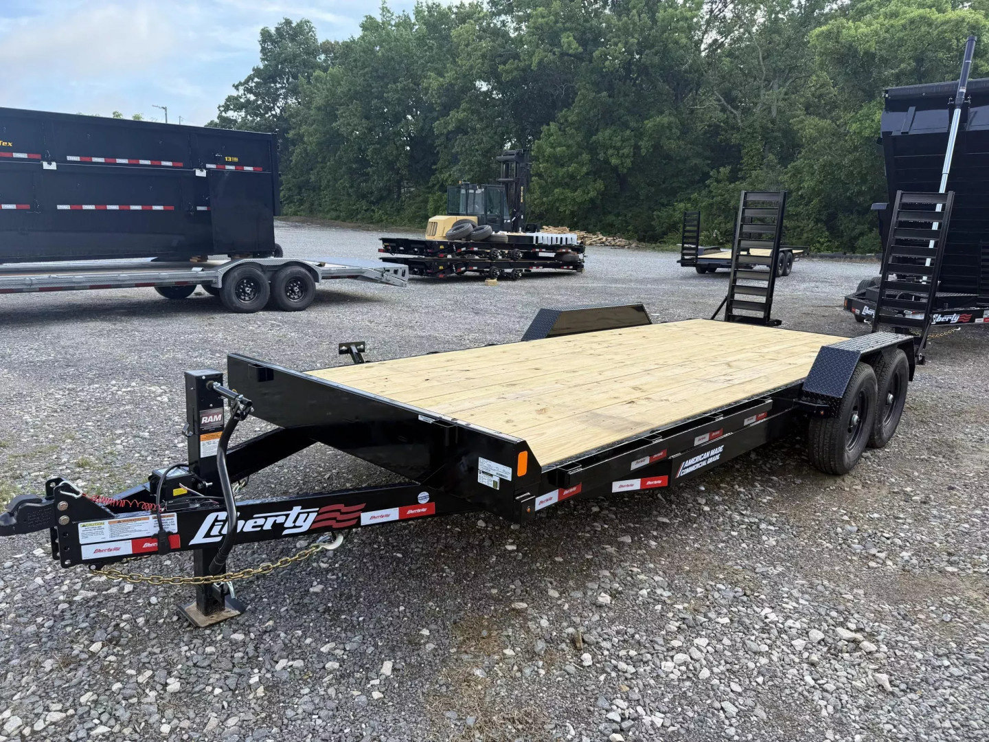 New 2026 Liberty LE14K 20’ Equipment Trailer stand up ramps, 14K GVWR