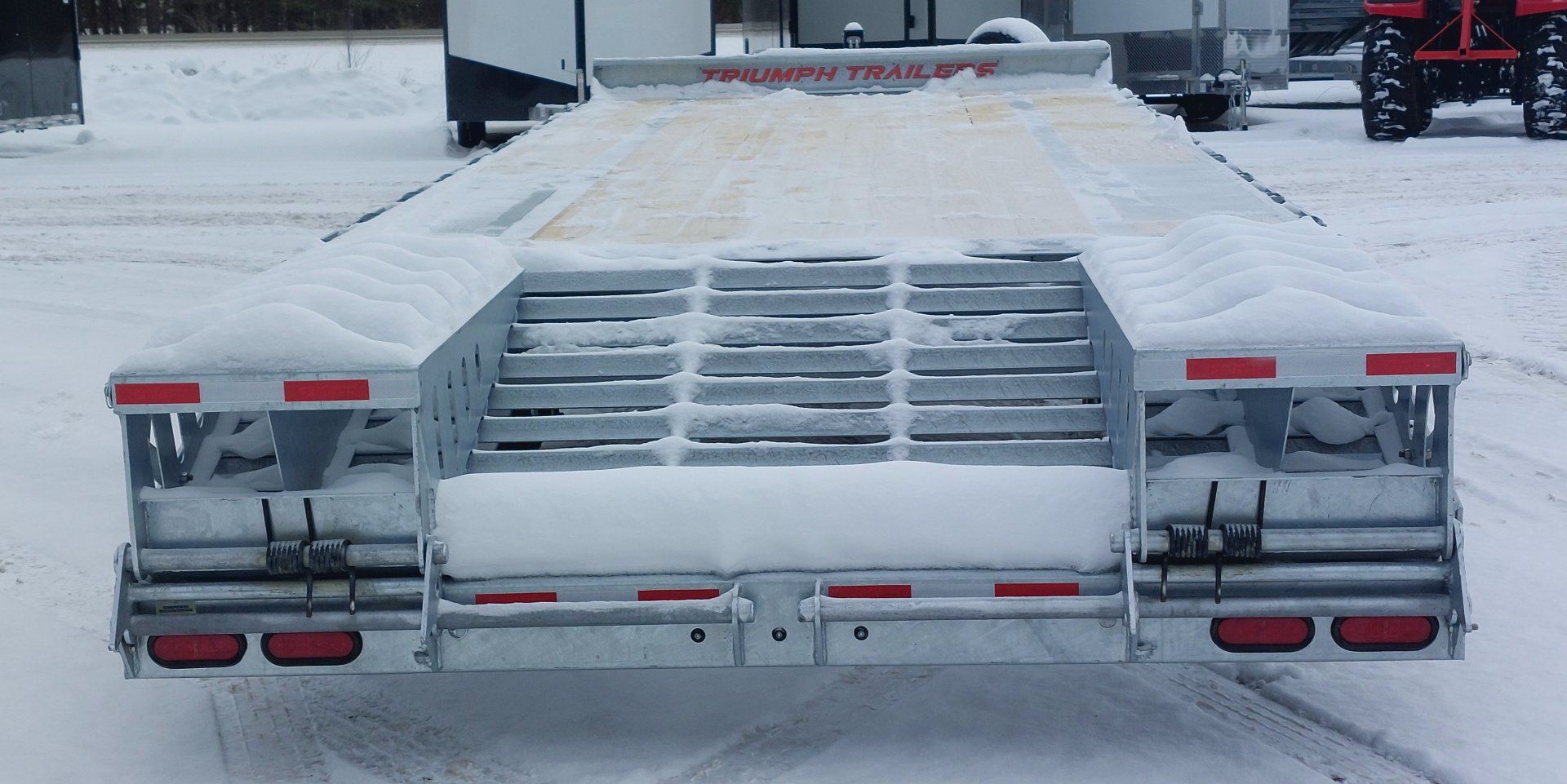 New 102X20+5 GALVANIZED DECKOVER EQUIPMENT TRAILER 7 K AXLES HYDRAULIC JACK PINTLE RING 2026 TRIUMPH