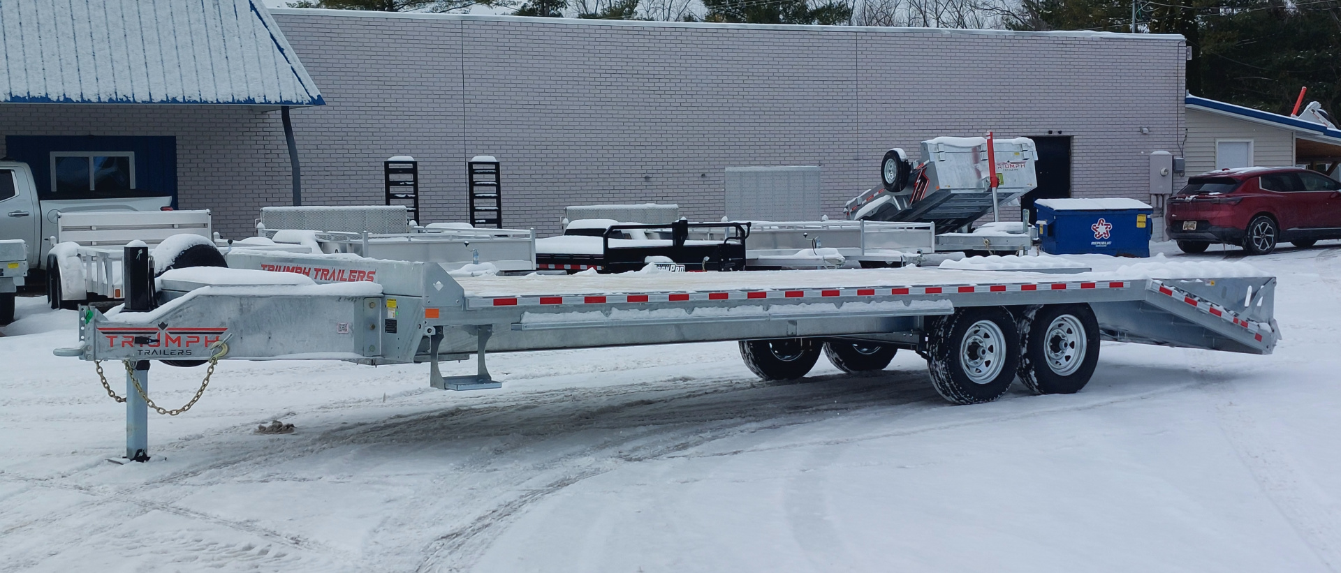 New 102X20+5 GALVANIZED DECKOVER EQUIPMENT TRAILER 7 K AXLES HYDRAULIC JACK PINTLE RING 2026 TRIUMPH