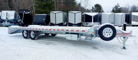 New 102X20+5 GALVANIZED DECKOVER EQUIPMENT TRAILER 7 K AXLES HYDRAULIC JACK PINTLE RING 2026 TRIUMPH