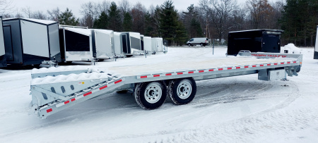 New 102X20+5 GALVANIZED DECKOVER EQUIPMENT TRAILER 7 K AXLES HYDRAULIC JACK PINTLE RING 2026 TRIUMPH